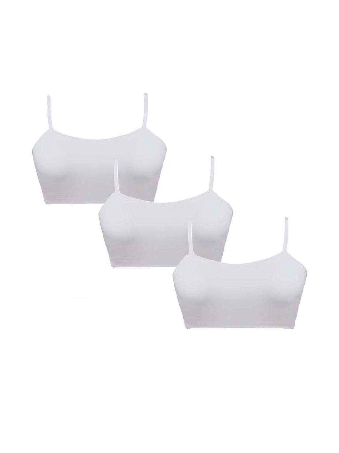 BRAAFEE Girls Pack of 3 Cotton Non-Padded Seamless Full Coverage Sports Bra for Teenagers