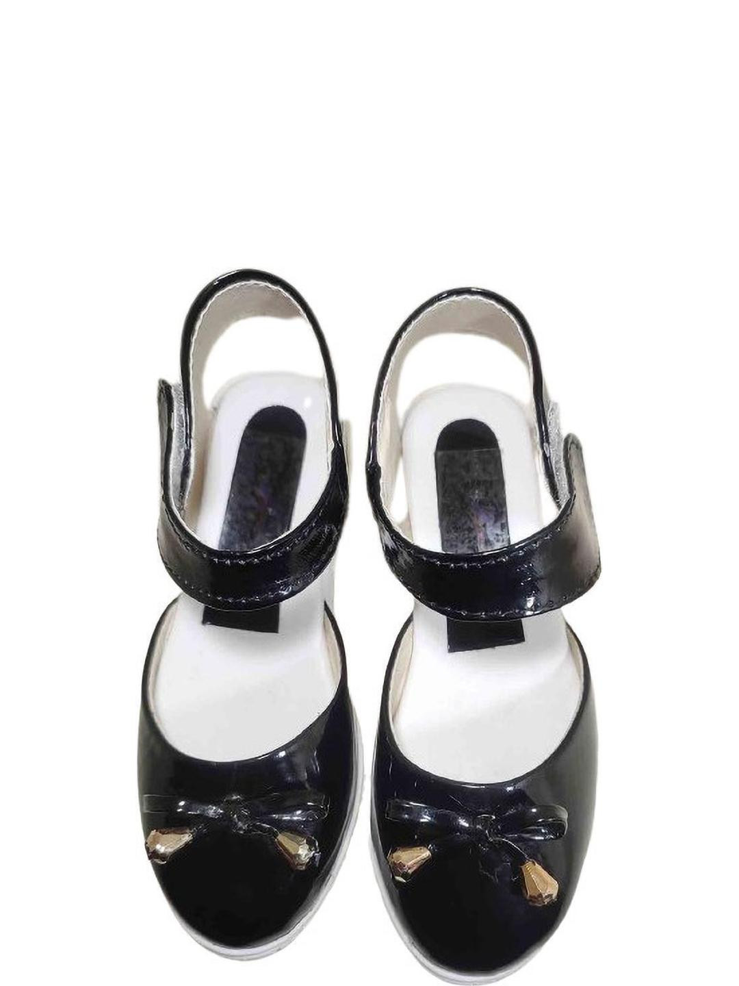NEW LATEST Black Leather Shoe-Style  Velcro Strappy Sandals