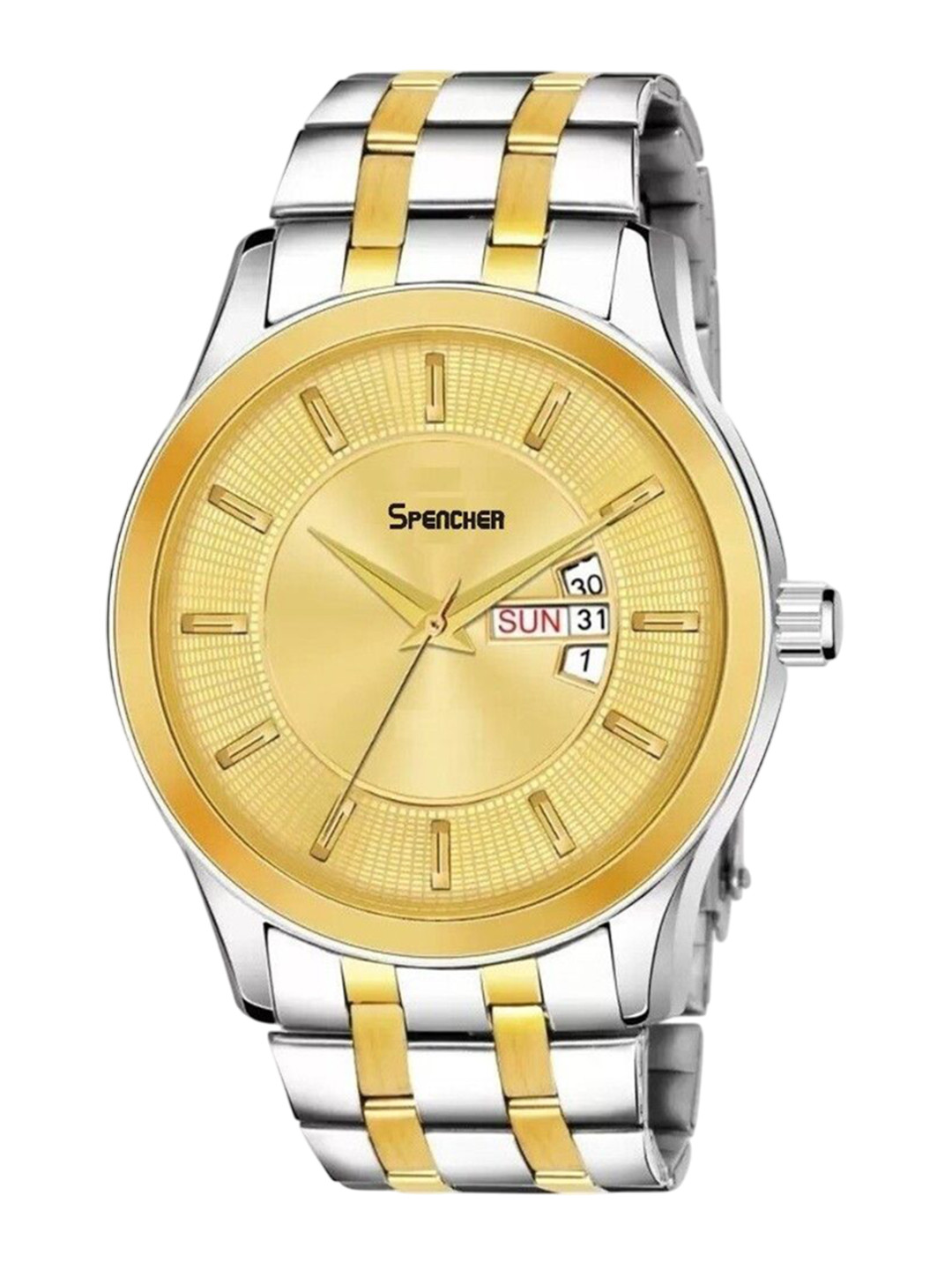 SPENCHER Men Stainless Steel Bracelet Style Straps Analogue Multi Function Watch SWM 16277