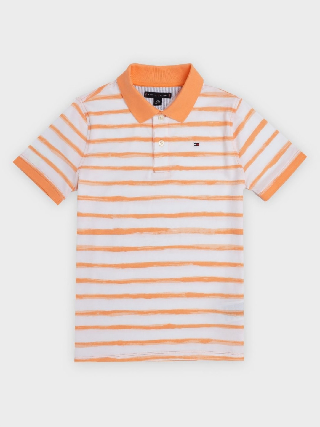 Tommy Hilfiger Boys Outlet Striped Pure Cotton Polo Collar T-shirt