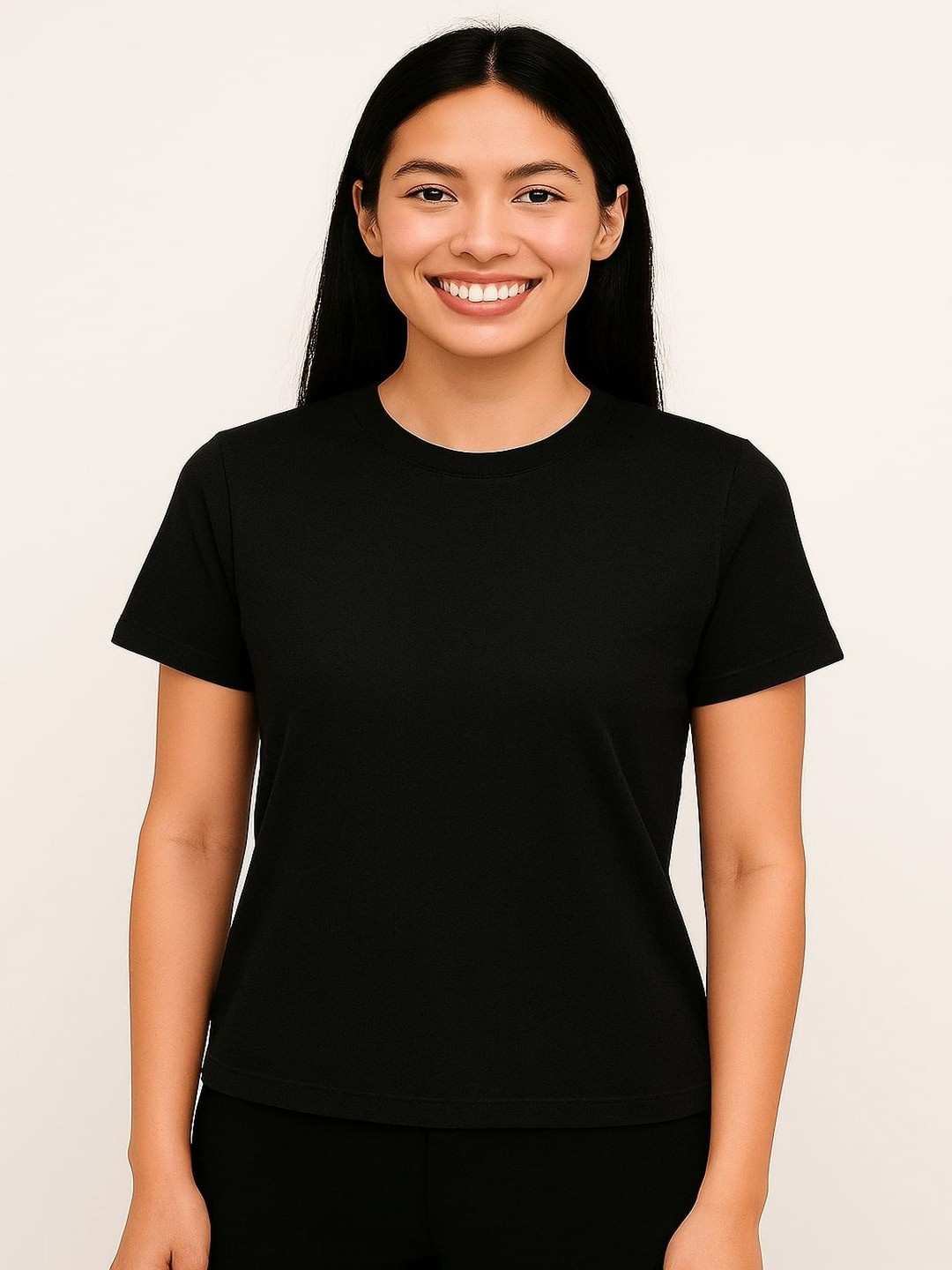 GAB Round Neck Short Sleeves Regular Fit Pure Cotton Casual T-Shirt