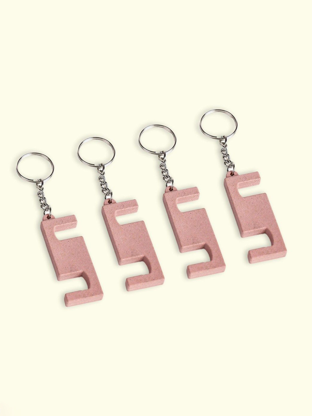 IRIDA NATURALS Set Of 4 Textured Key Chain With Mobile Stand
