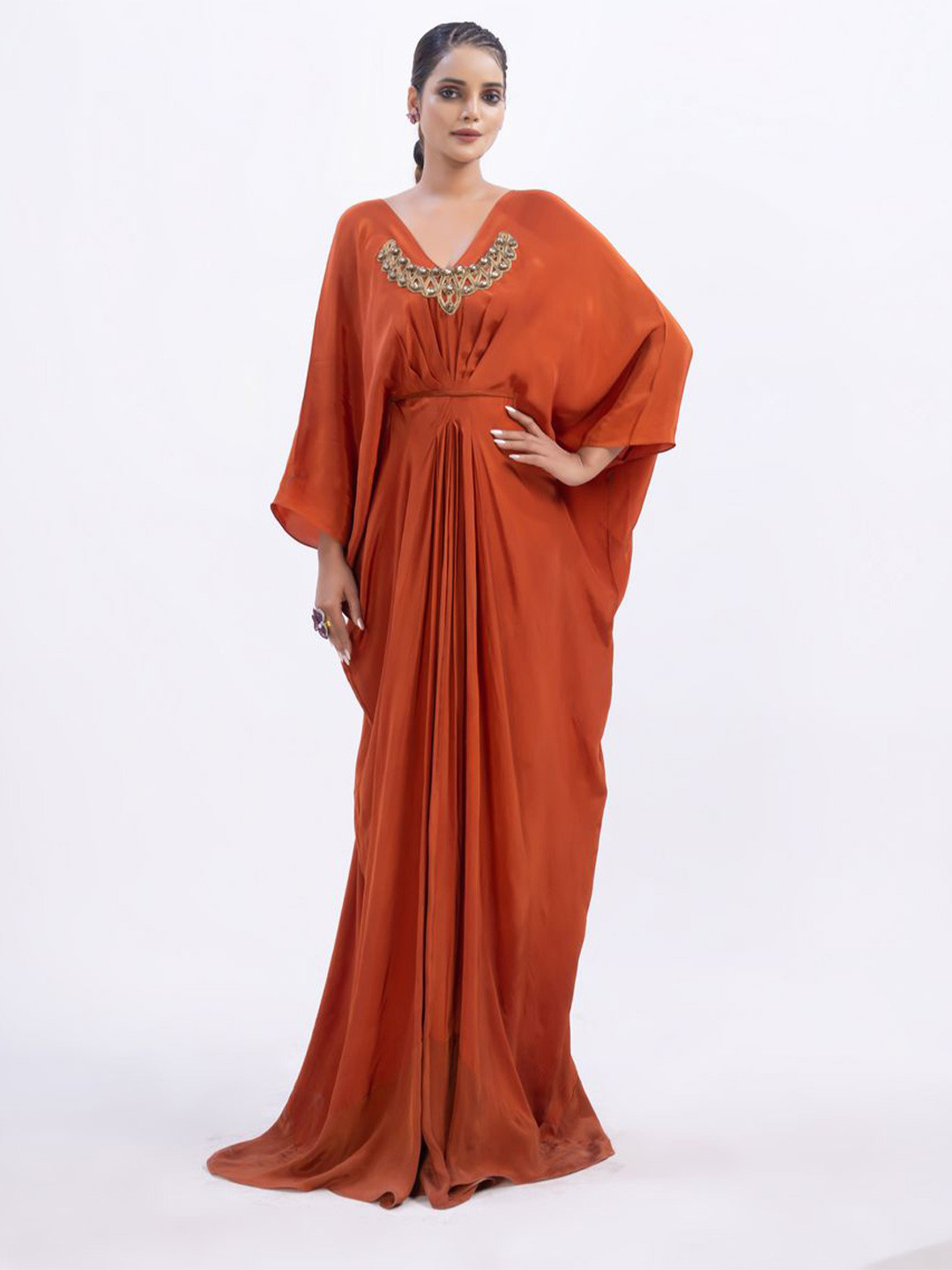 MERGE DESIGN Women Solid Festive Kaftan Kurta