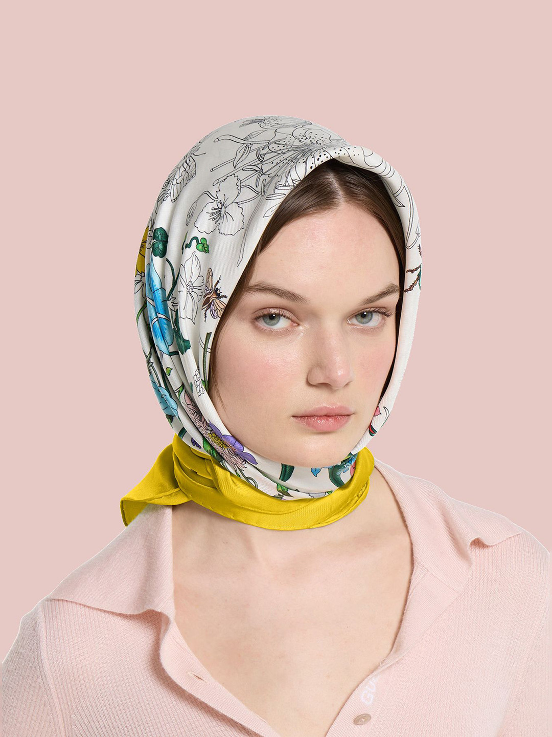 Sarisp Floral Printed Satin Scarf