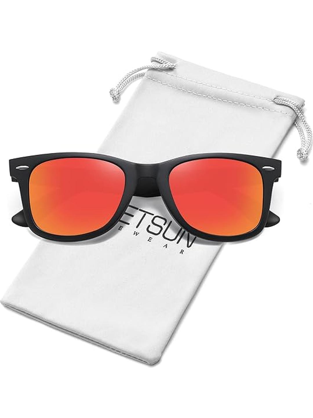 Arzonai Unisex Black & Orange Shade Sunglasses