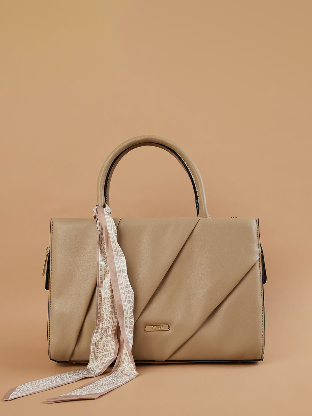 CODE by Lifestyle Women Solid Structured Handheld Bag with Scarf