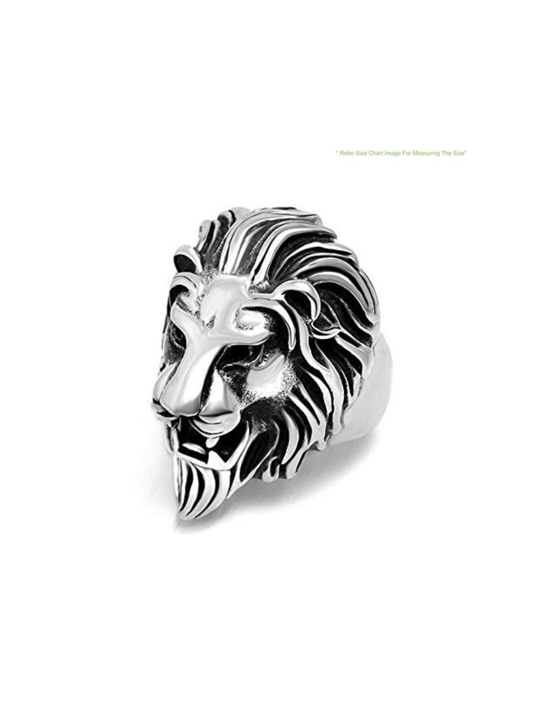 Vaiseema Unisex Stainless Steel Lion Shape Finger Ring