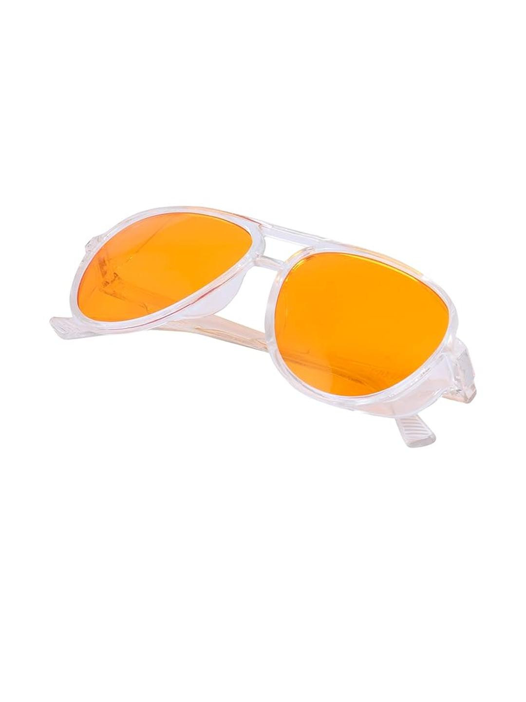 Arzonai Unisex Yellow & White Round Sunglasses