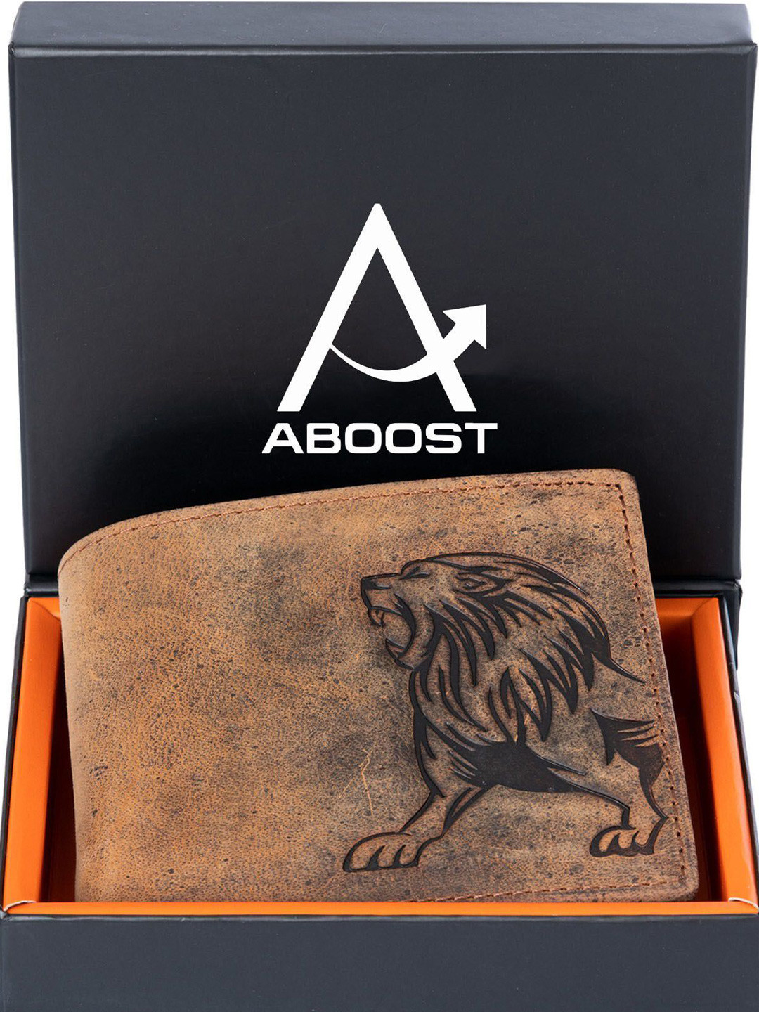 ABOOST Men Printed Leather Two Fold Wallet