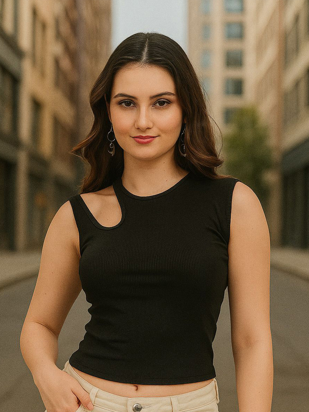 TEEMOODS Womens Ribbed Cotton Tank Crop Top