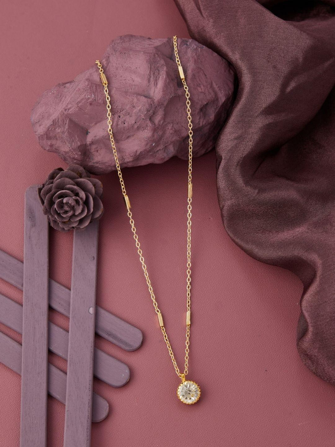 DressBerry Set of 2 Multi-Color Gold-Plated Necklace