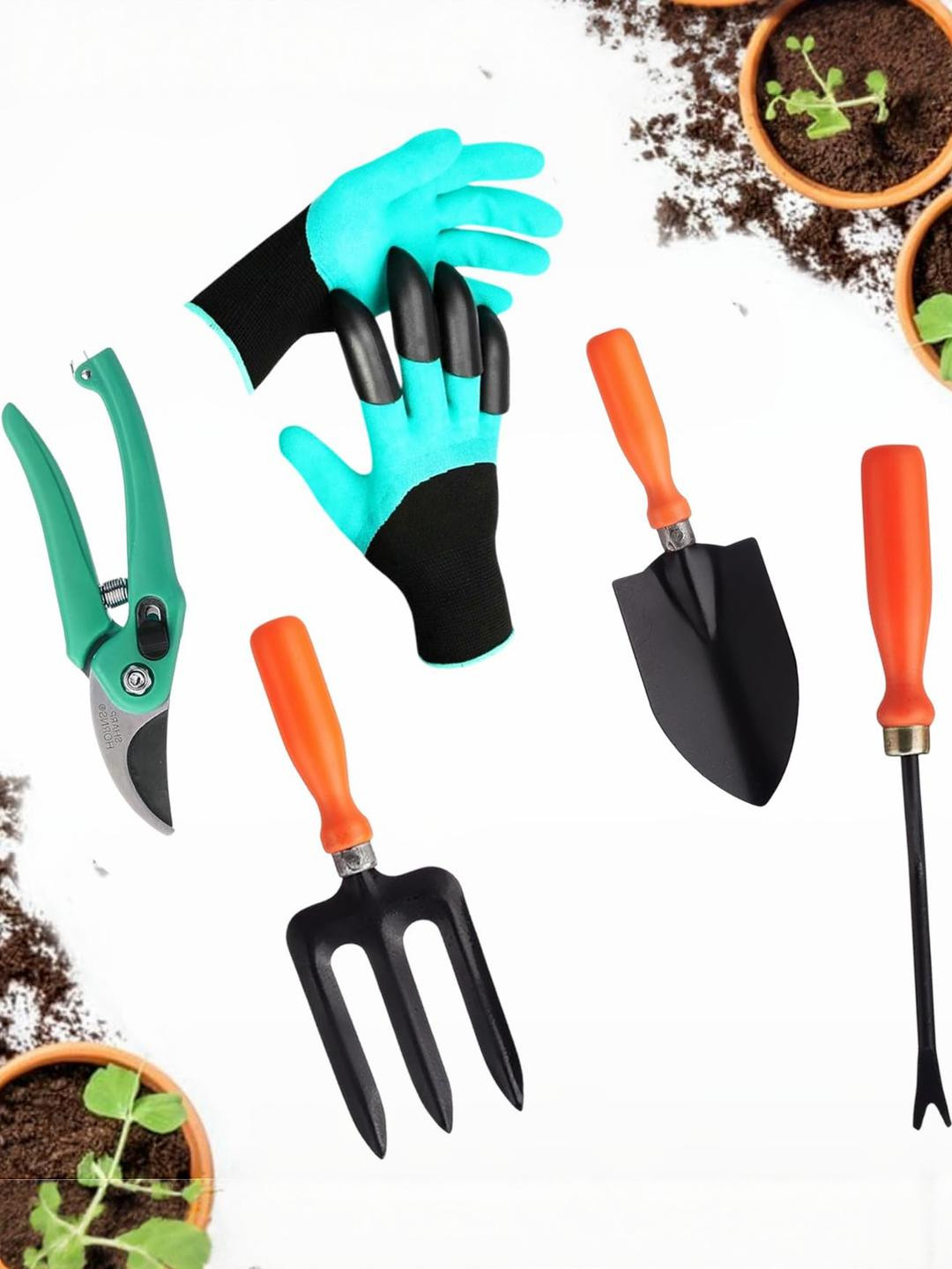 Go Hooked Garden Tools With Soft Grip Handles Garden Accessories - Set Of 5