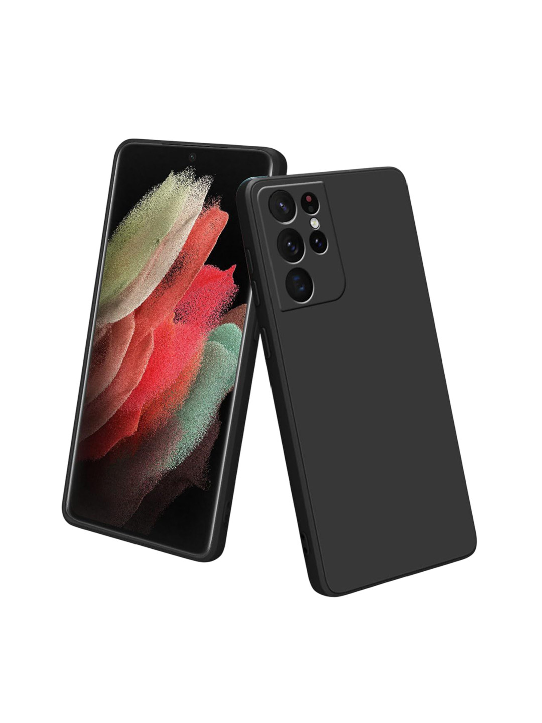 LIRAMARK Solid Samsung Galaxy S21 Ultra Silicone Impact Resistant Soft Back Case