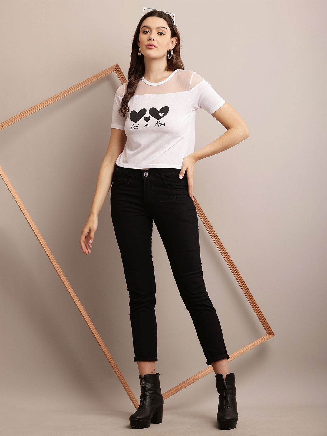 Raabta Fashion Women Graphic Print Round Neck Top