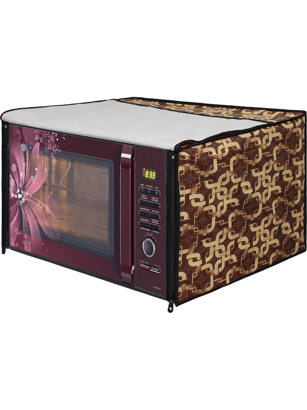 Wings Star Brown Printed Microwave Oven Cover