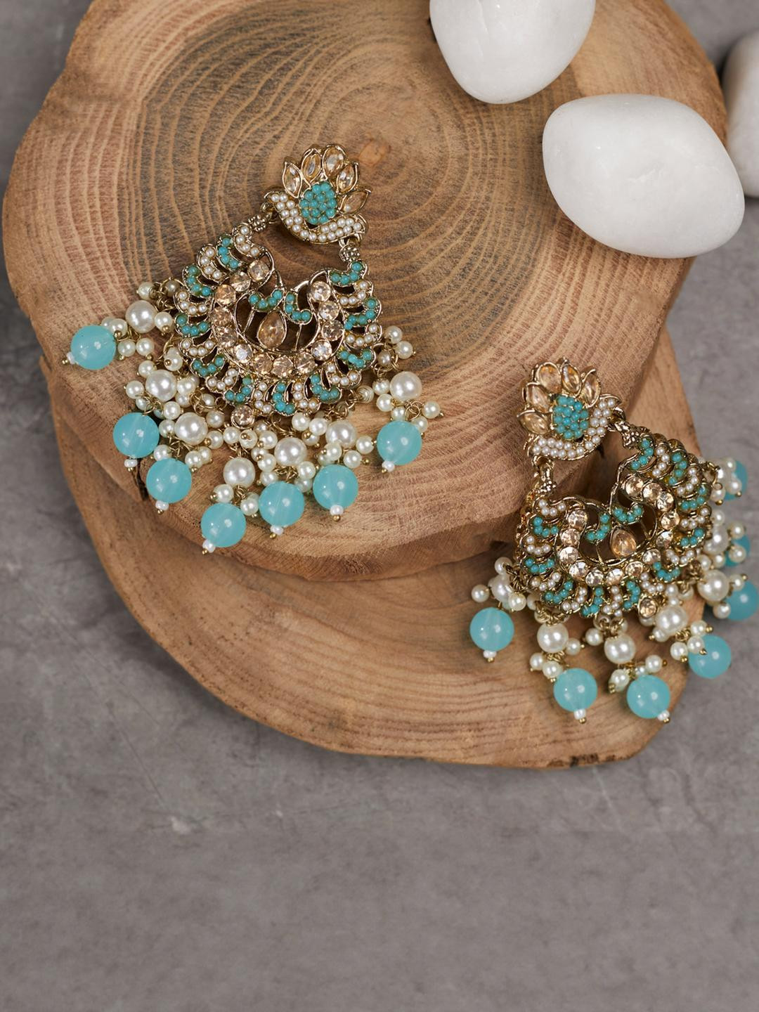 zarmar fashion Blue & White Chandbalis Earrings
