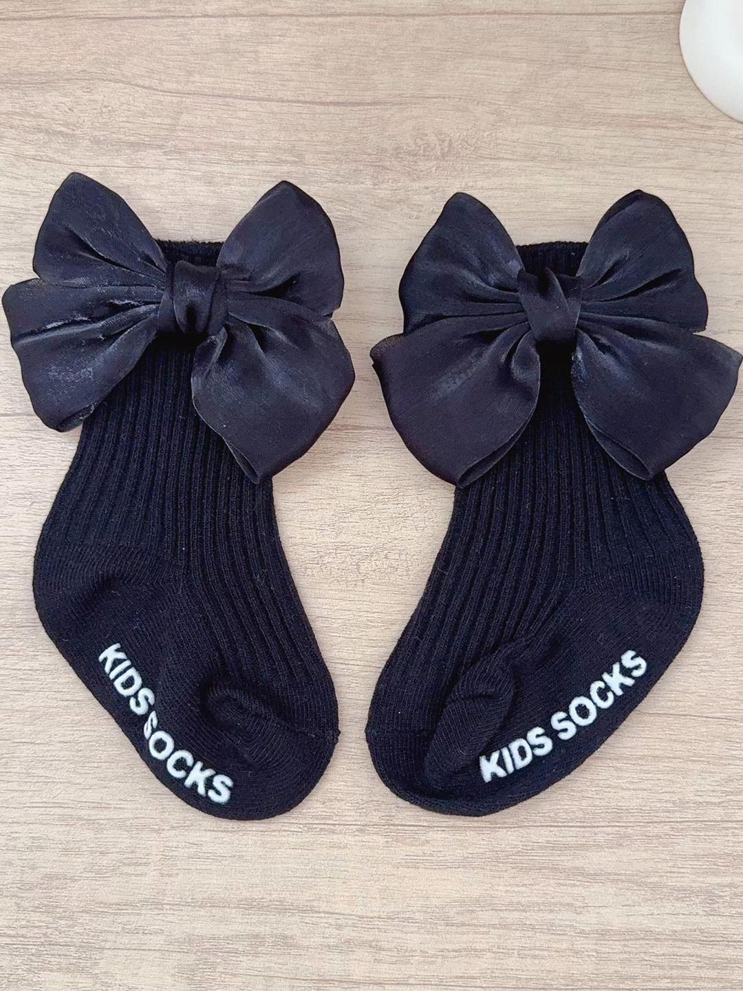 KIDOfash Black Cotton Socks