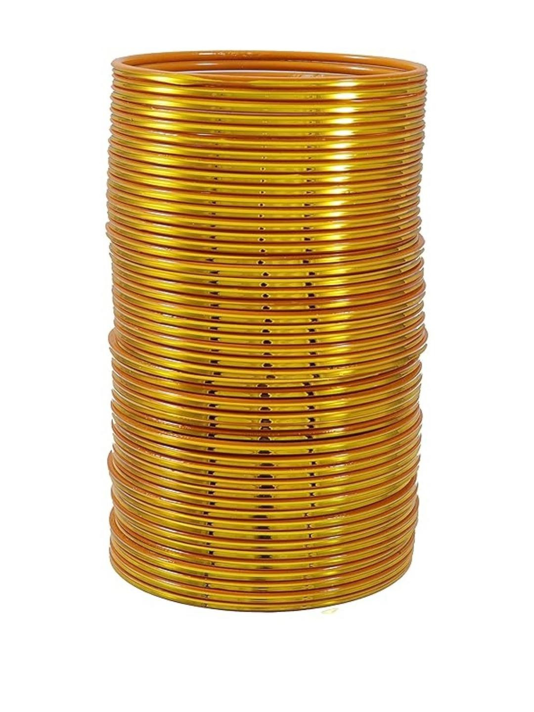 Guddan Set of 48 Copper Glossy Metal Bangles