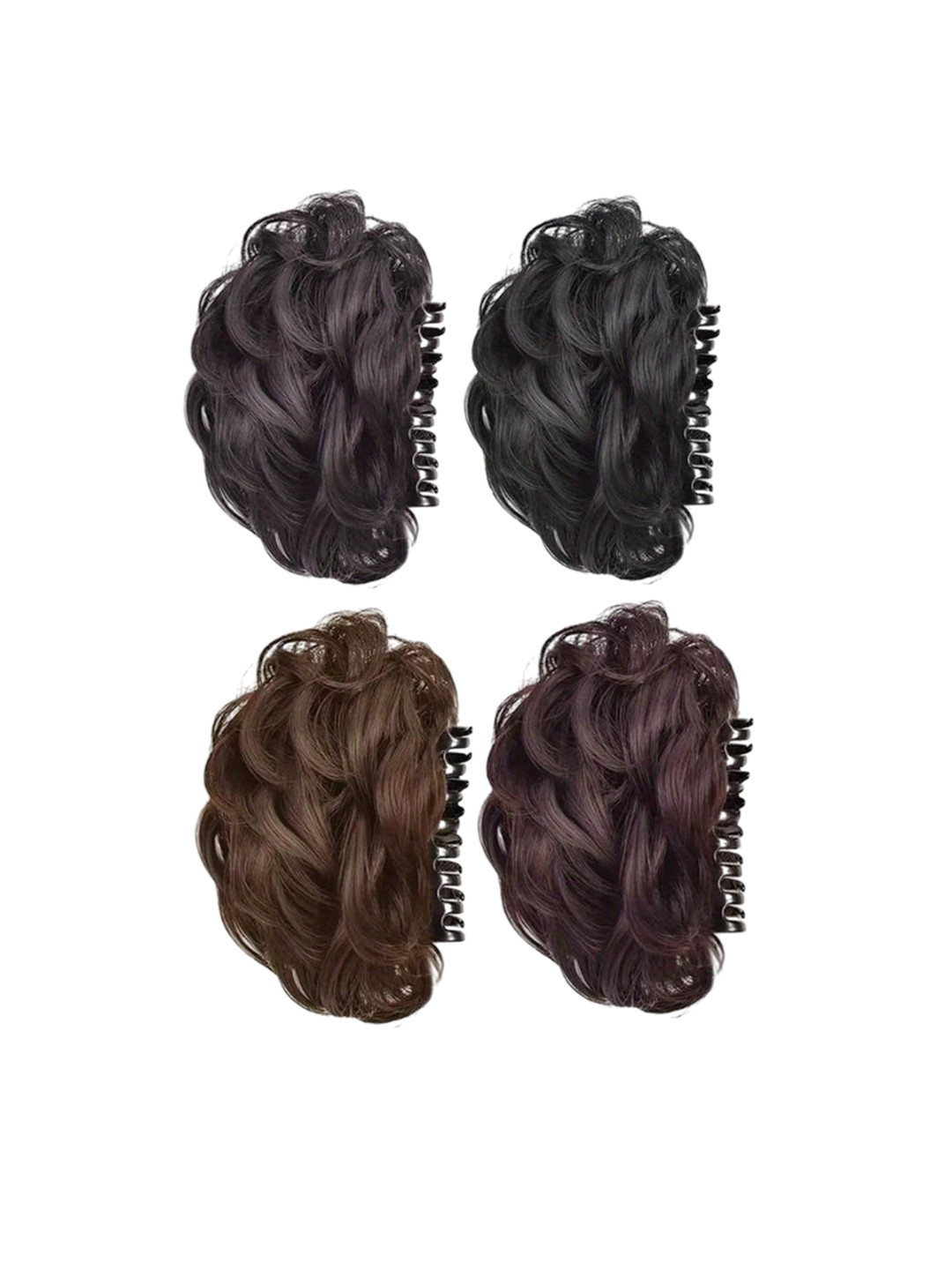CHANDERKASH Clip In Curly Bun Hair Extension - Black -  5.12 Inch