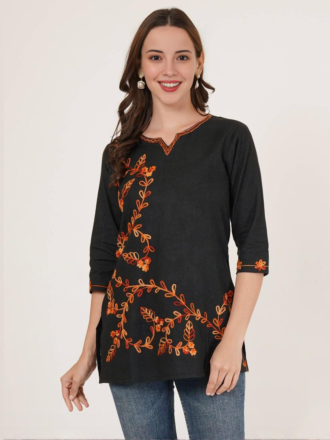 Diktmark Embroidered Kashmiri Cotton Kurti