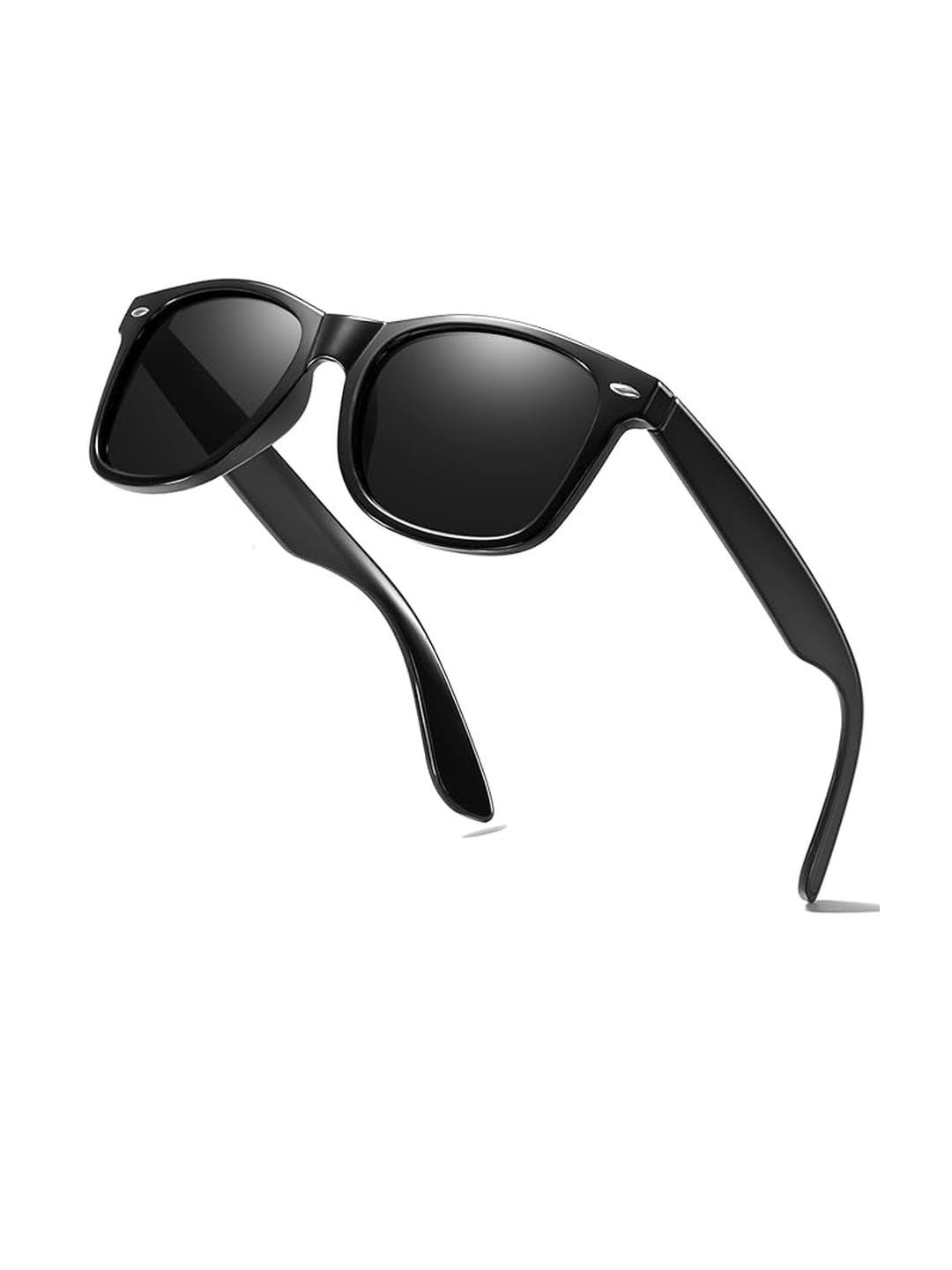 Arzonai Black Rectangle Sunglasses with with UV Protected Lens