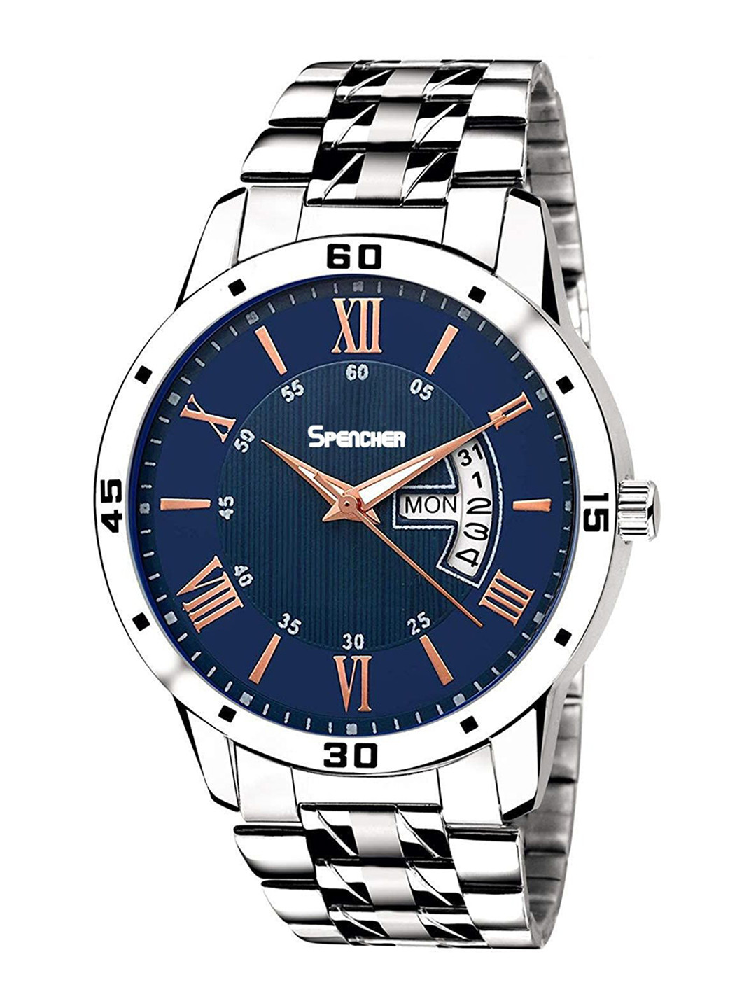 SPENCHER Men Stainless Steel Bracelet Style Straps Analogue Multi Function Watch SMW 494SM