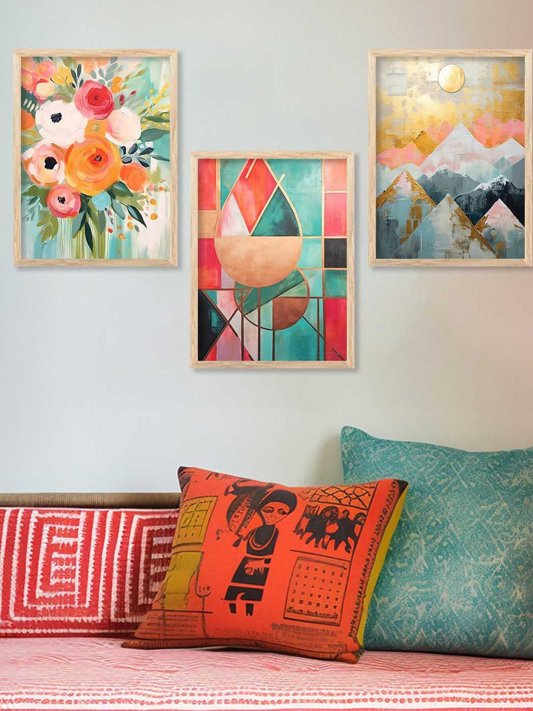 WALLLANE 3 Piece Frame Home Decor Wall Painting For Living Room Office Bedroom