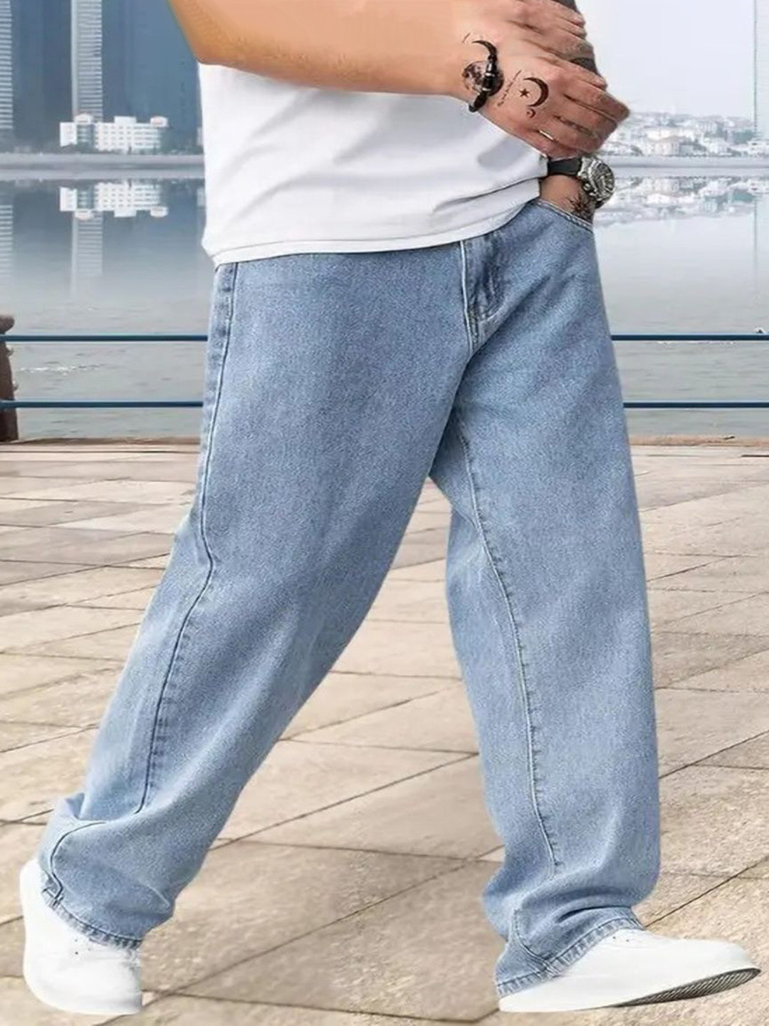 Playfeel Men Fit Mid-Rise Highly Distressed Jeans