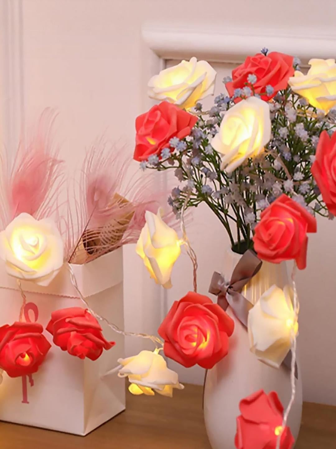 Decorcity Rose Flower String Ceiling Lamp