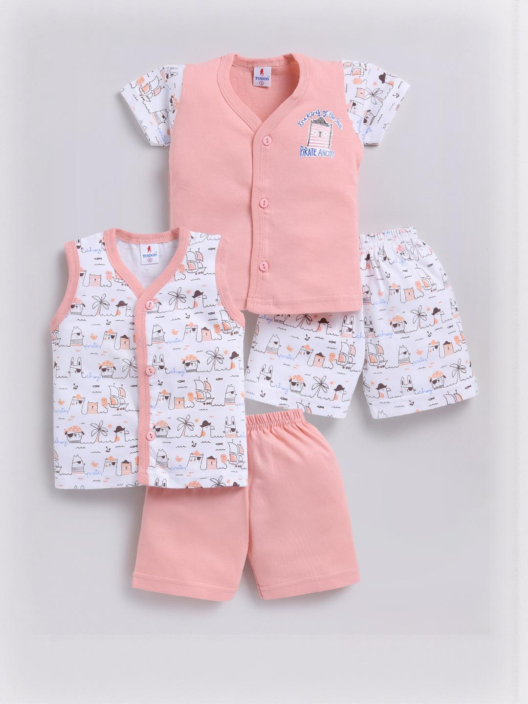TODOS Pink Pure Cotton Clothing Set