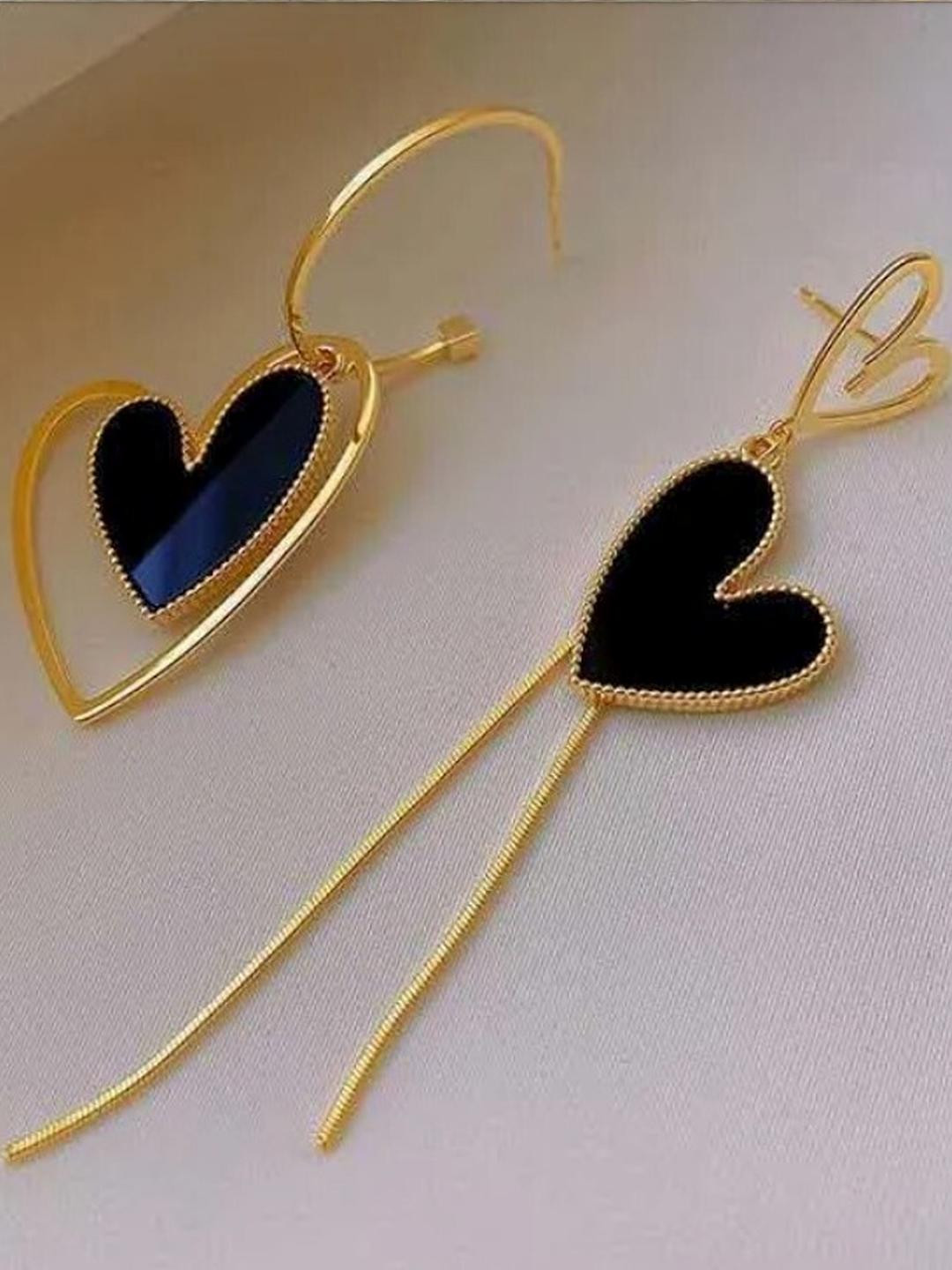 AKISON JEWELS Alloy Heart shape Droped Earrings