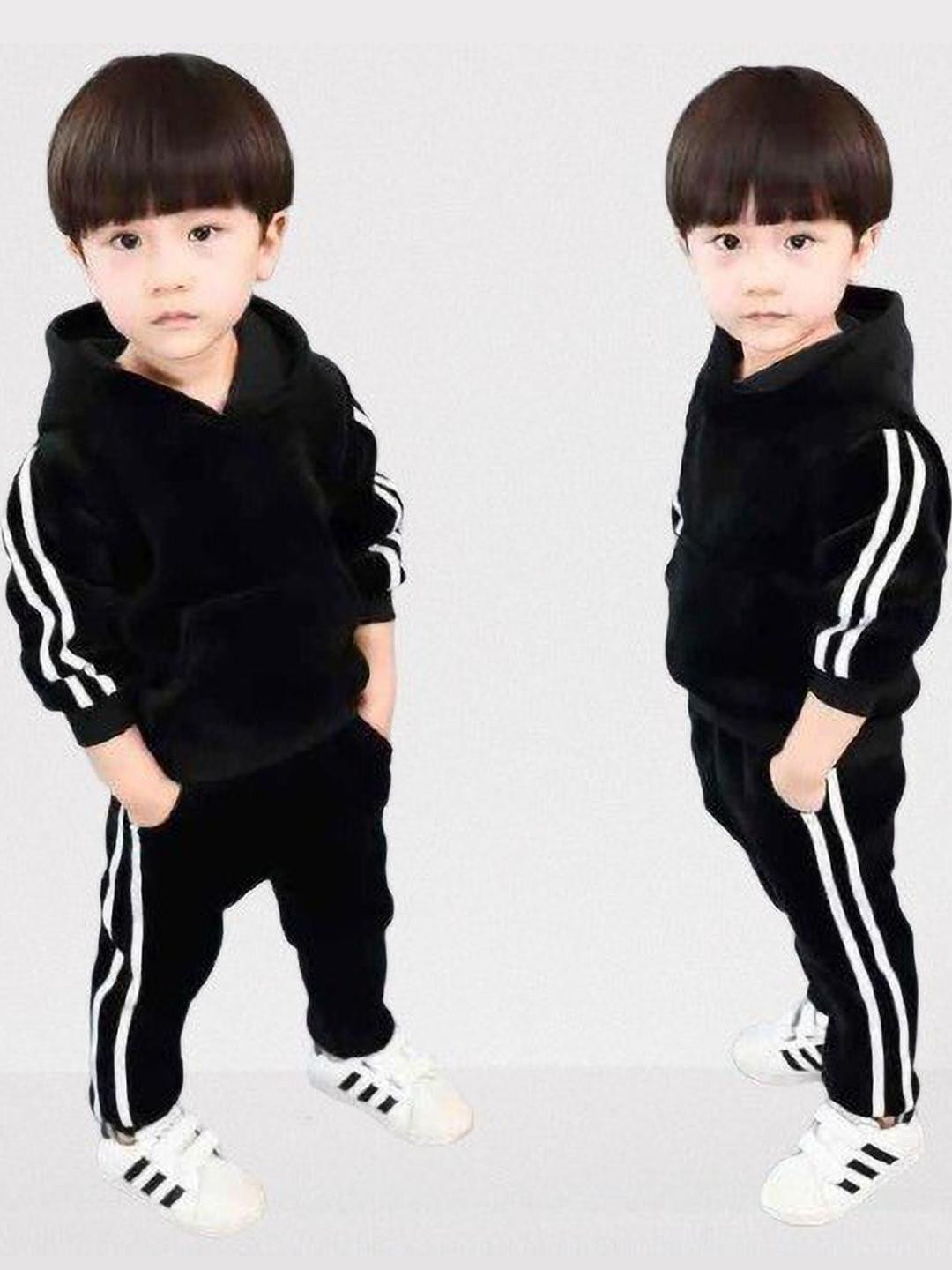 Kwikk Black Kids Cotton Clothing Set