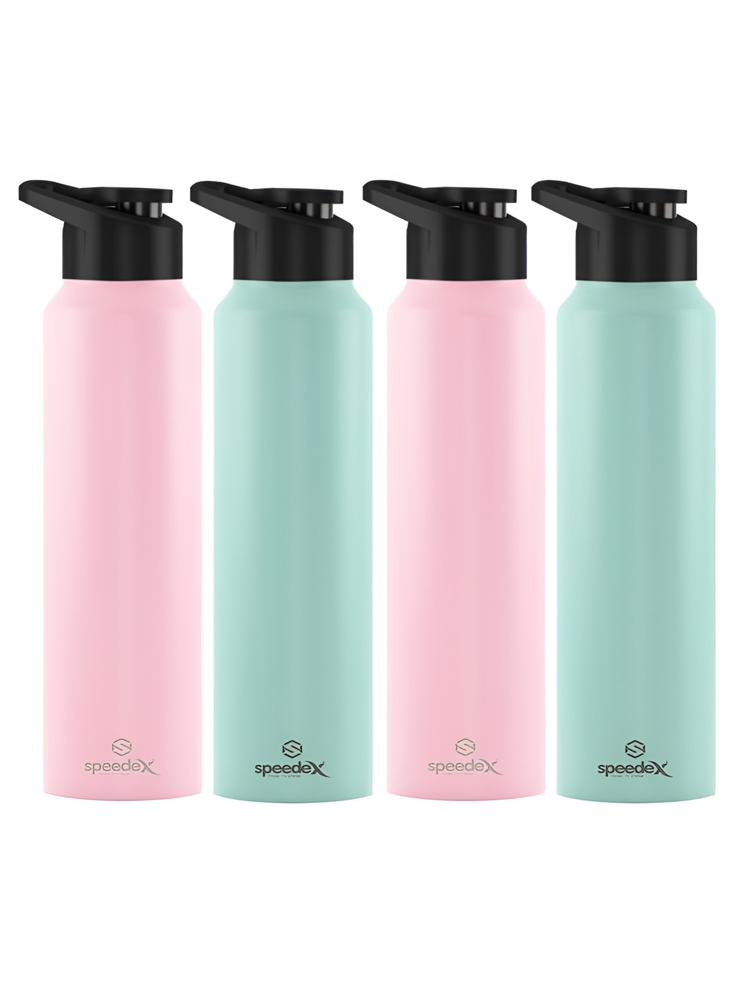 Speedex Pink & Green 4 Pieces Stainless Steel Leak-Proof Water Bottles 1000ML Each