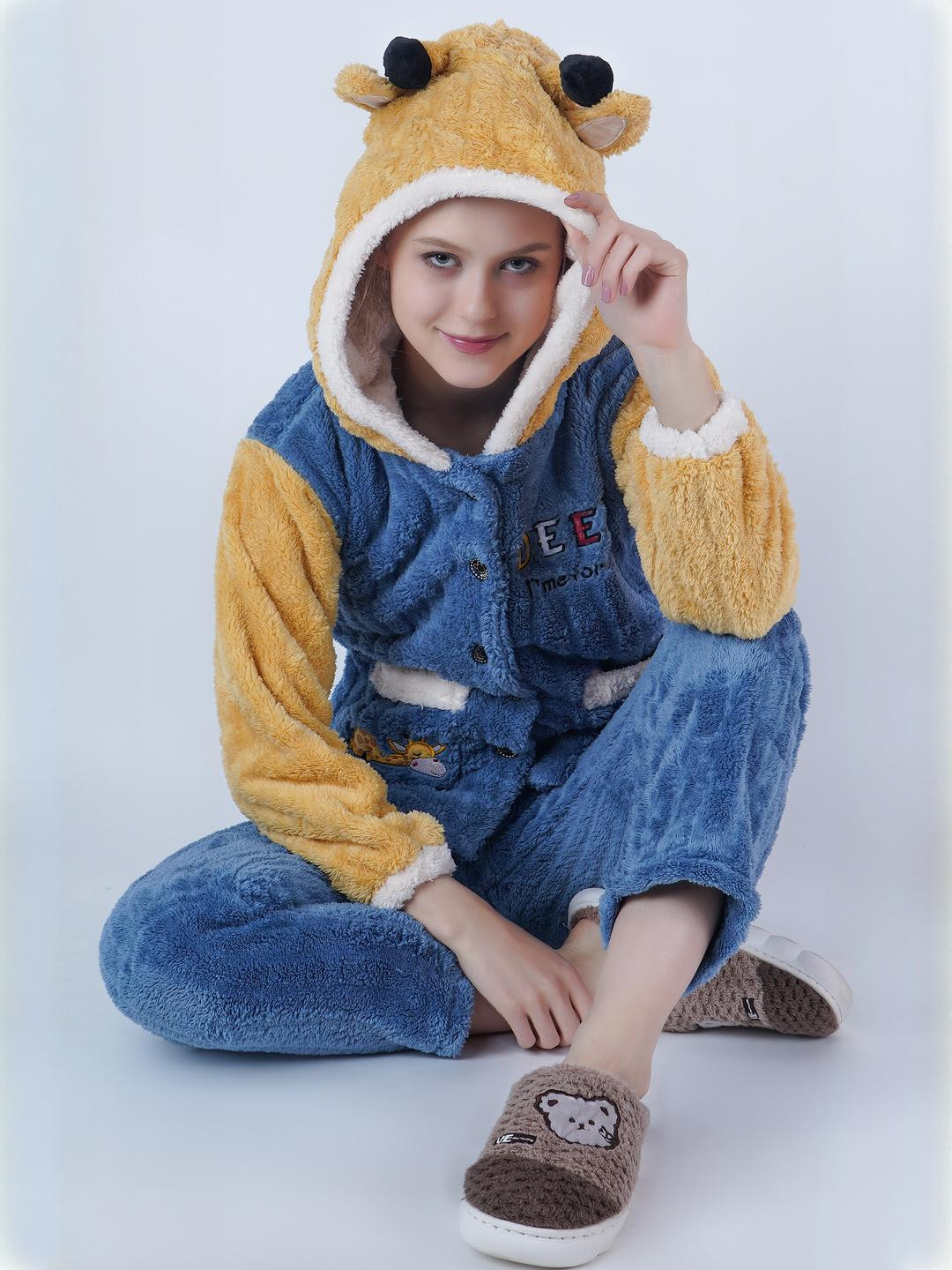 Kwikk Unisex Kids Deer Horn Hooded Clothing Set