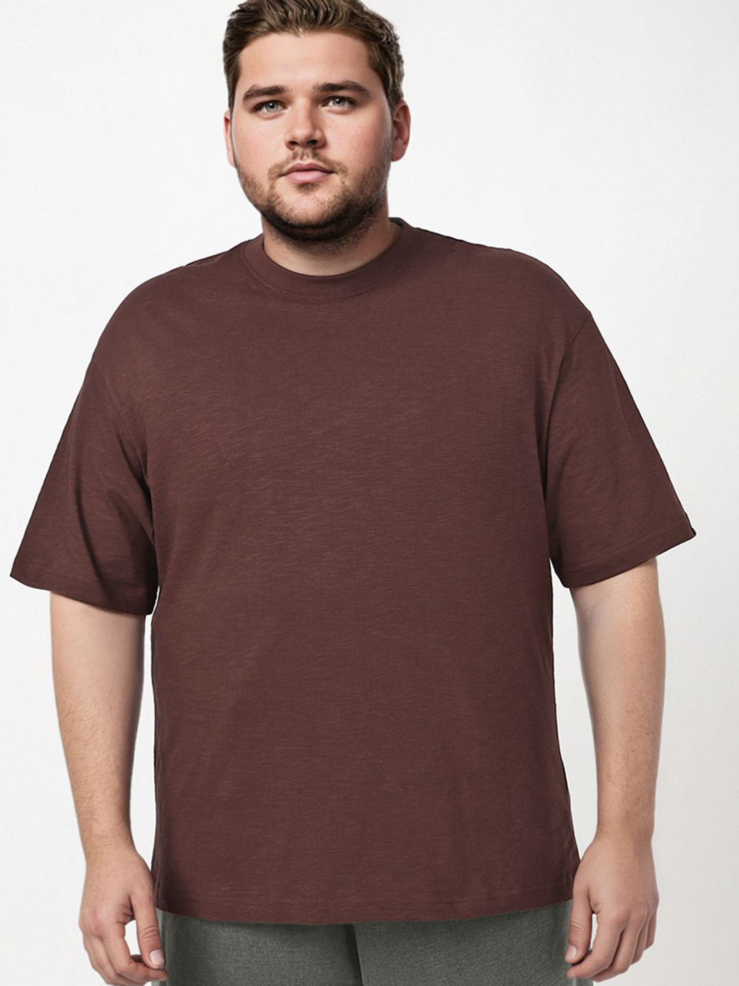 Bewakoof AIR Plus Size Oversized Drop-Shoulder Sleeves Pure Cotton T-Shirt