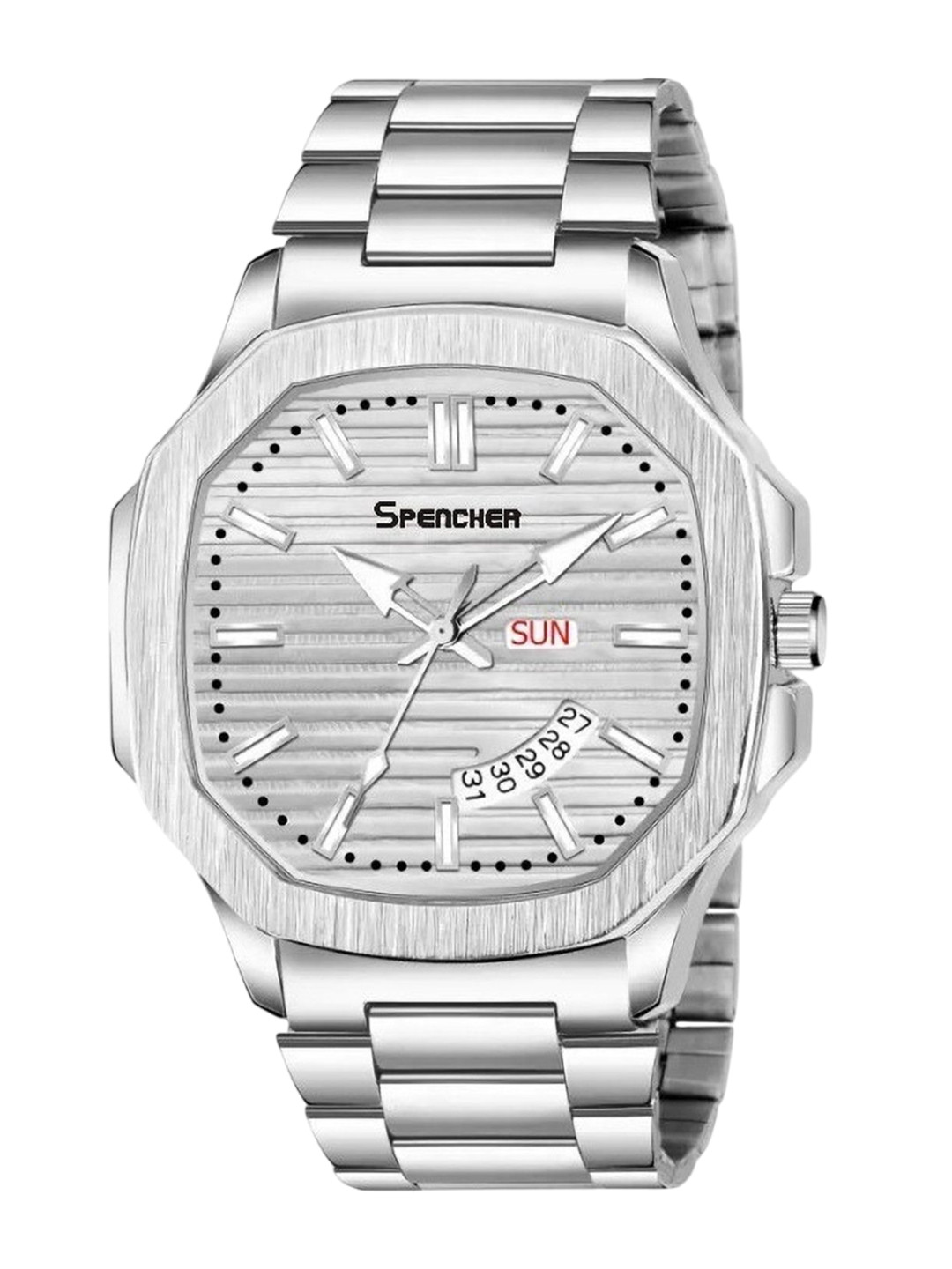 SPENCHER Men Brass Dial & Stainless Steel Bracelet Style Straps Watch Spencher New