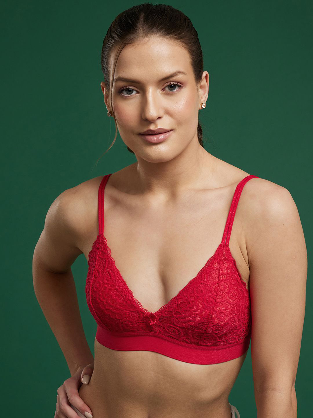 Here&Now X DREAMS Lingerie Floral Lace Medium Coverage Lightly Padded Everyday Bra