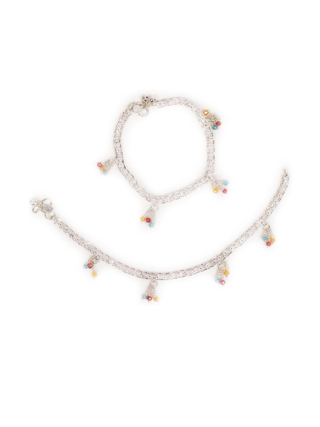 CHARMS Artificial Stones and Beads Precious Shining Elegant  Alloy Anklet.
