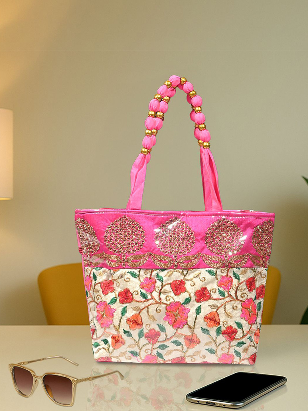 Kuber Industries Floral Embroidered Shoulder Bag