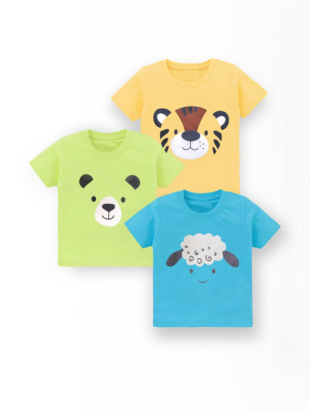 Hexacraft Kids Multi Colored 3 Half Sleeve Tshirt Combo Printed T-shirt