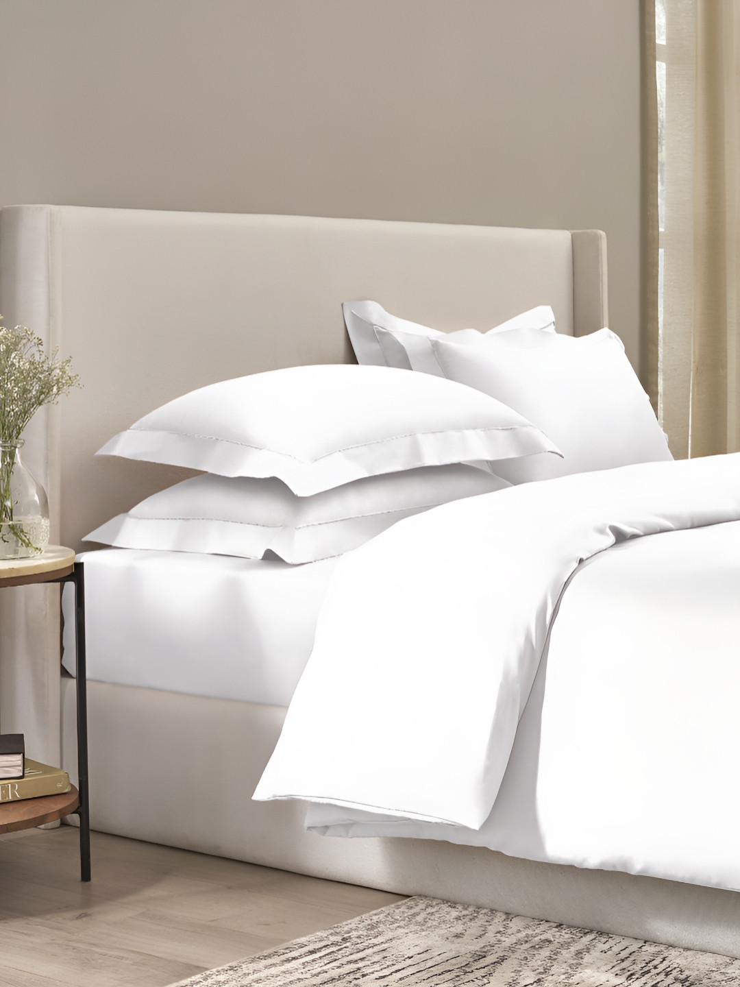 SANSAAR A DDECOR BRAND LIVE CONSCIOUSLY White King Size Duvet Cover - 2.28m x 2.74m