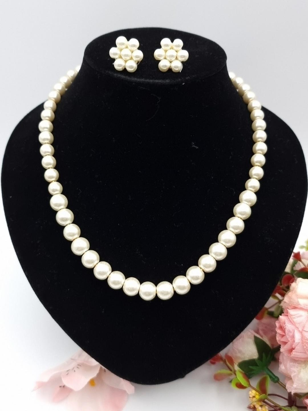 ISLANA White Pearl Alloy Jewellery Set