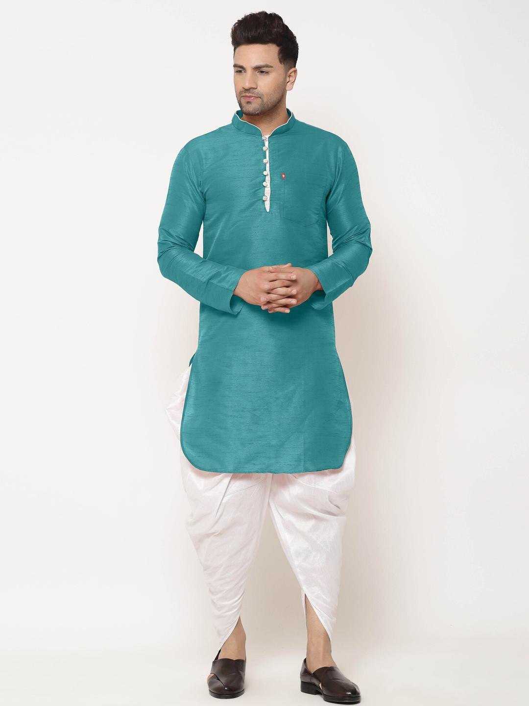 B BEN Men Solid Kurta & Dhoti Pant Set