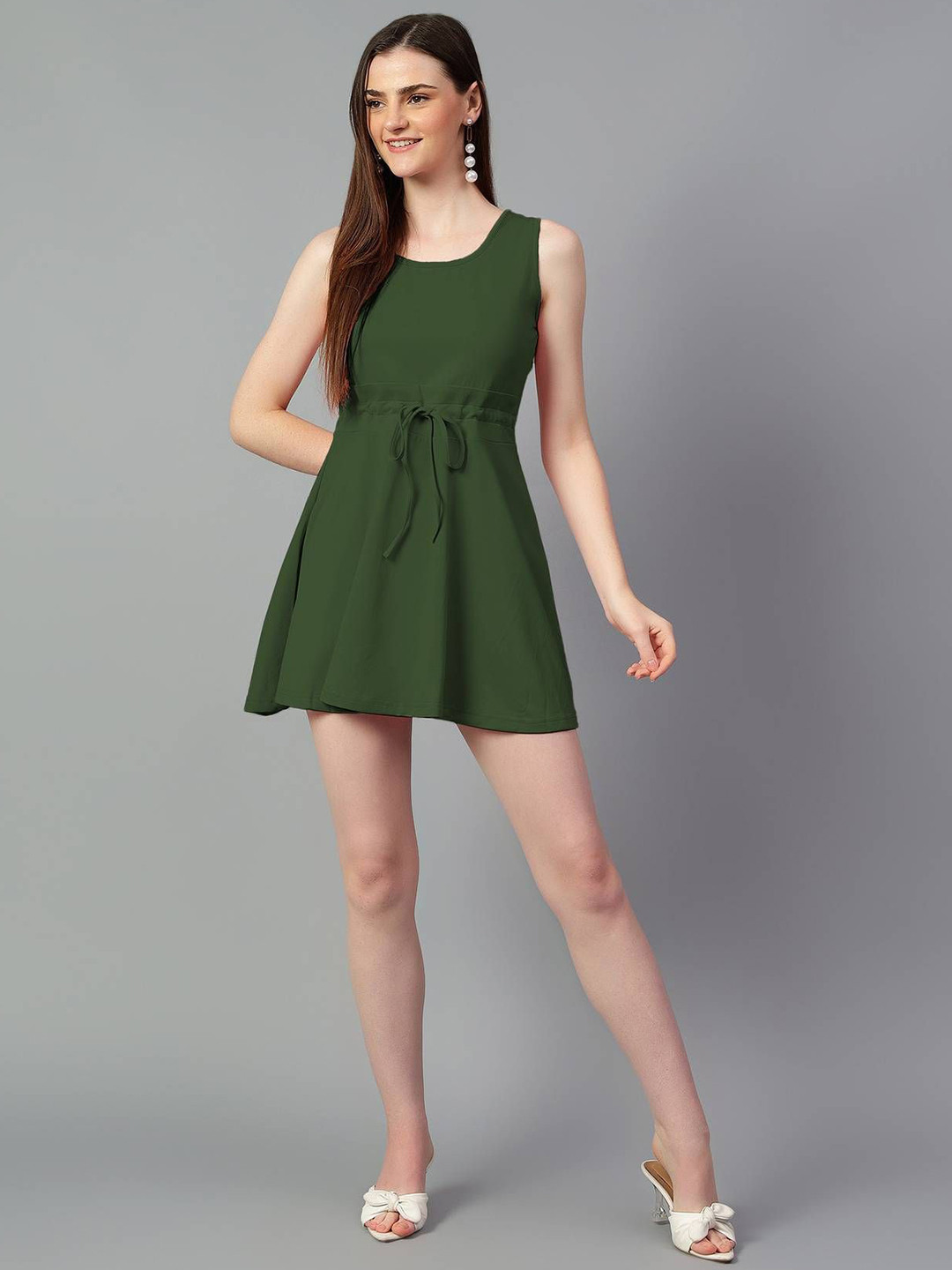Stylecast X Kotty Women Tie-Ups Sleeveless A-Line Mini Dress