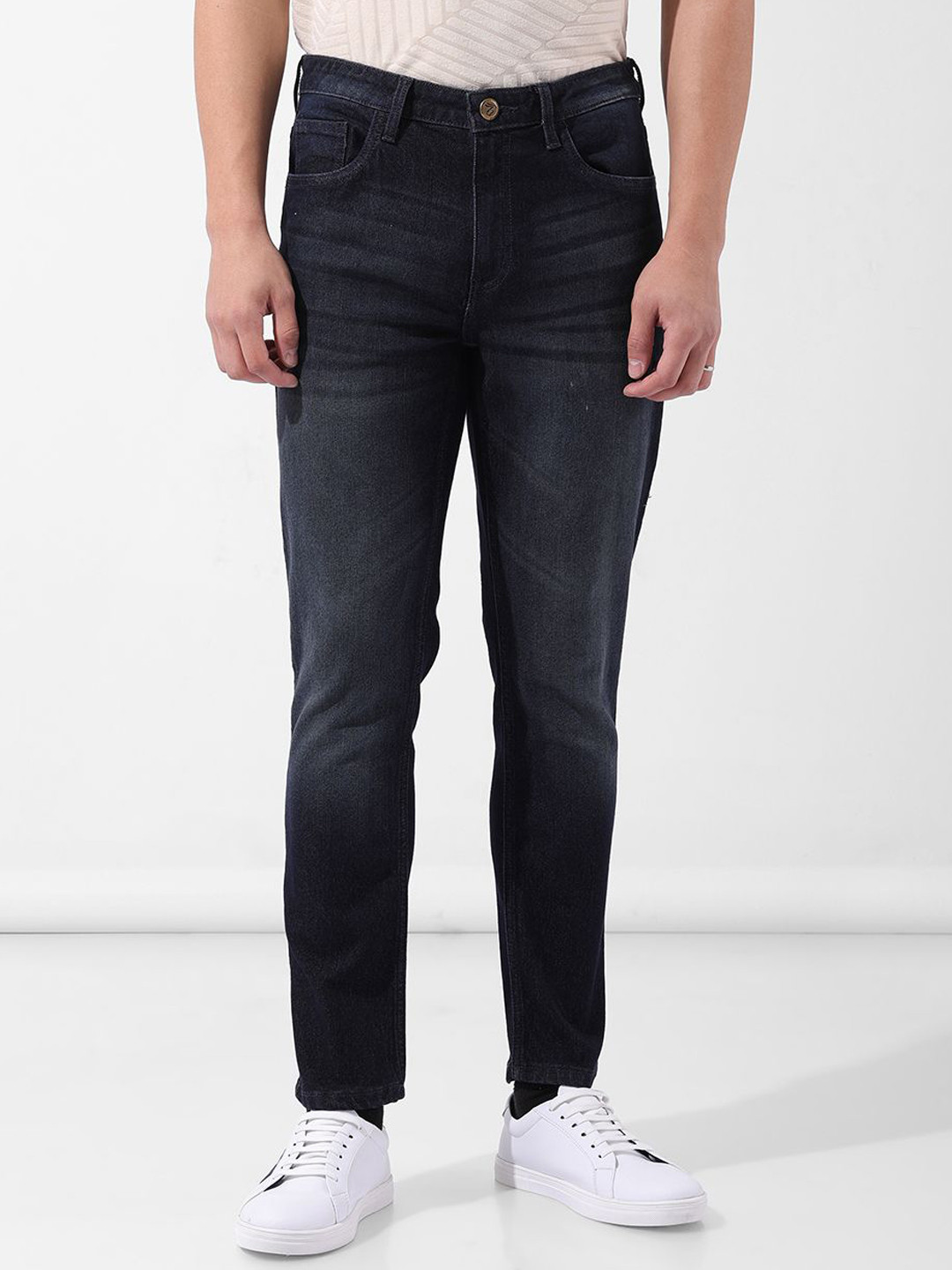 The Indian Garage Co Men Slim Fit Mid-Rise Stretchable Light Fade Jeans