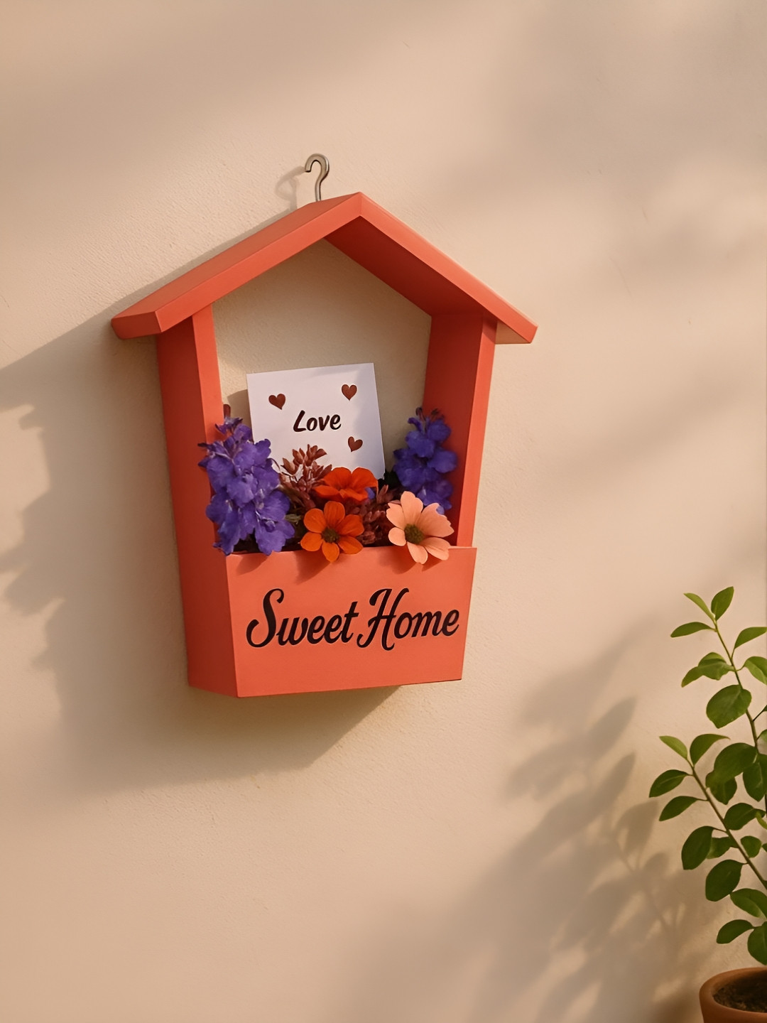 GLOBALLY INDIAN Wood Floral Matte Hanging Hall Wall Hangings-11.4In