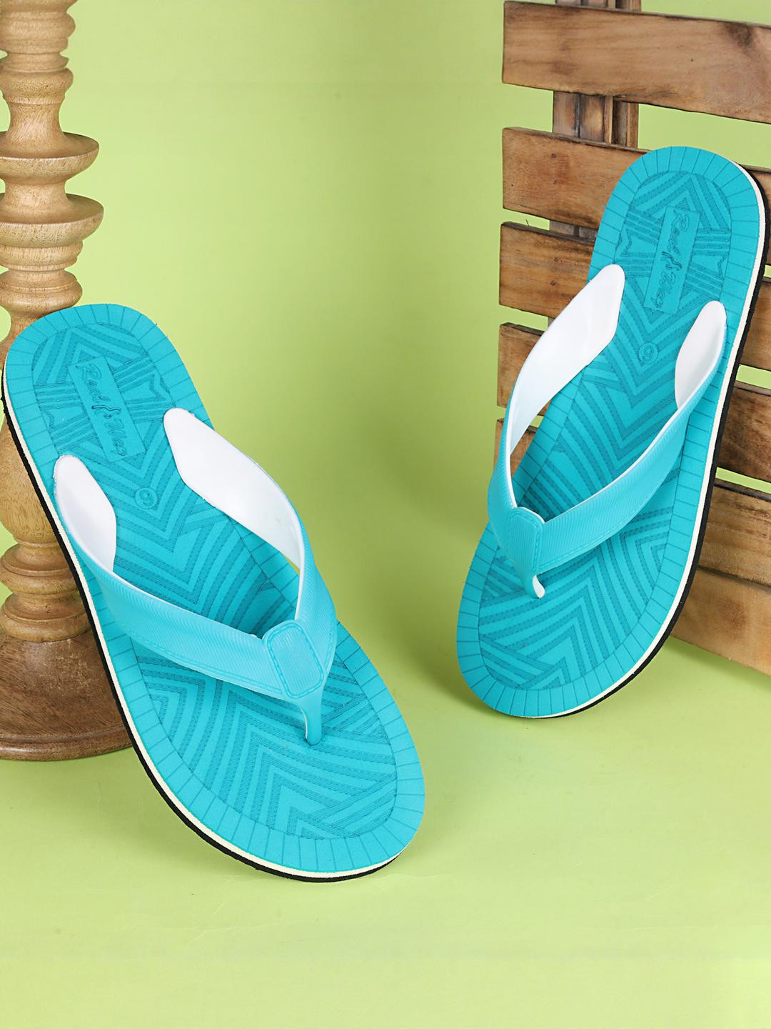 REAL WAY Women Textured T-Strap Flats