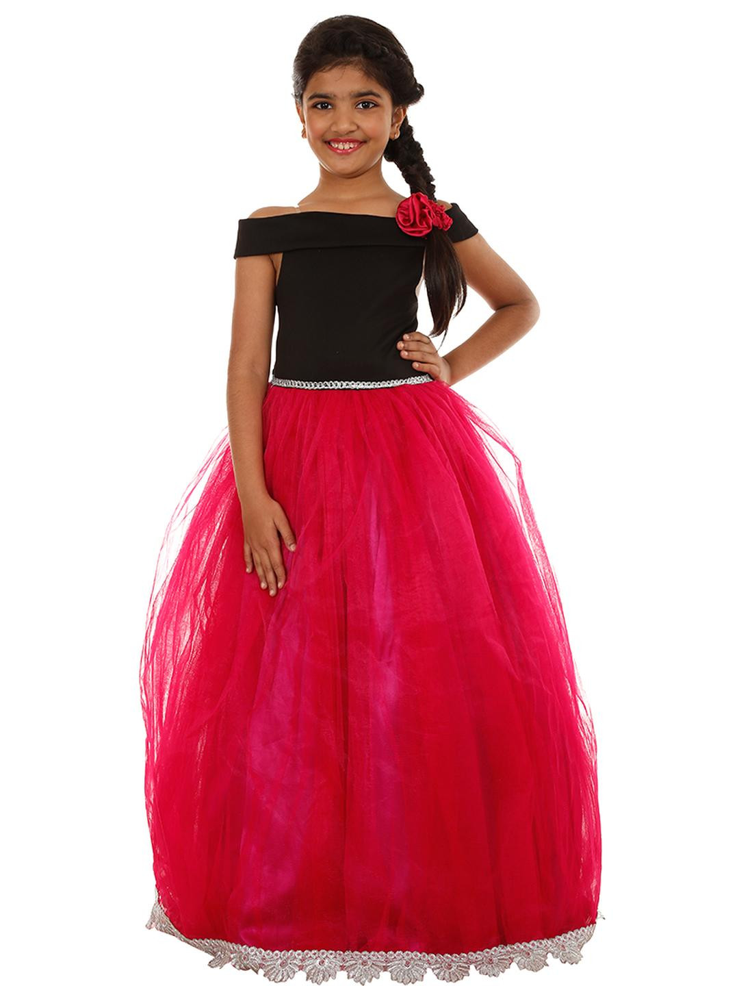 Shahina Fashion Off-Shoulder Net Maxi Dress