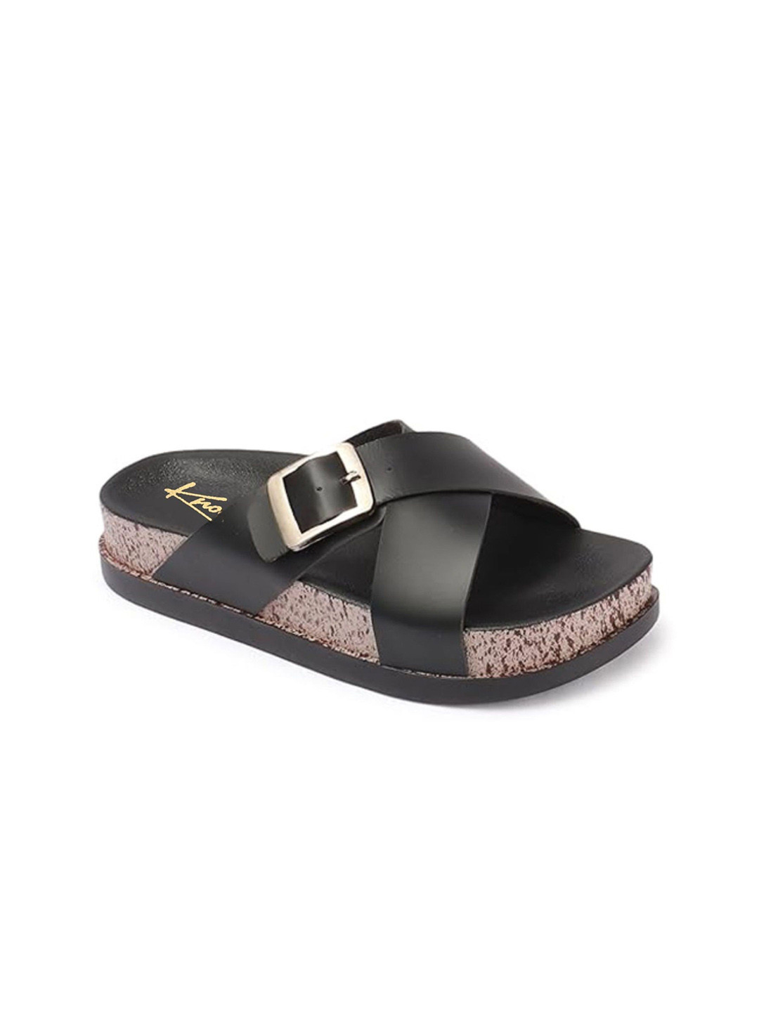 knoos Women Buckles Open Toe Flats