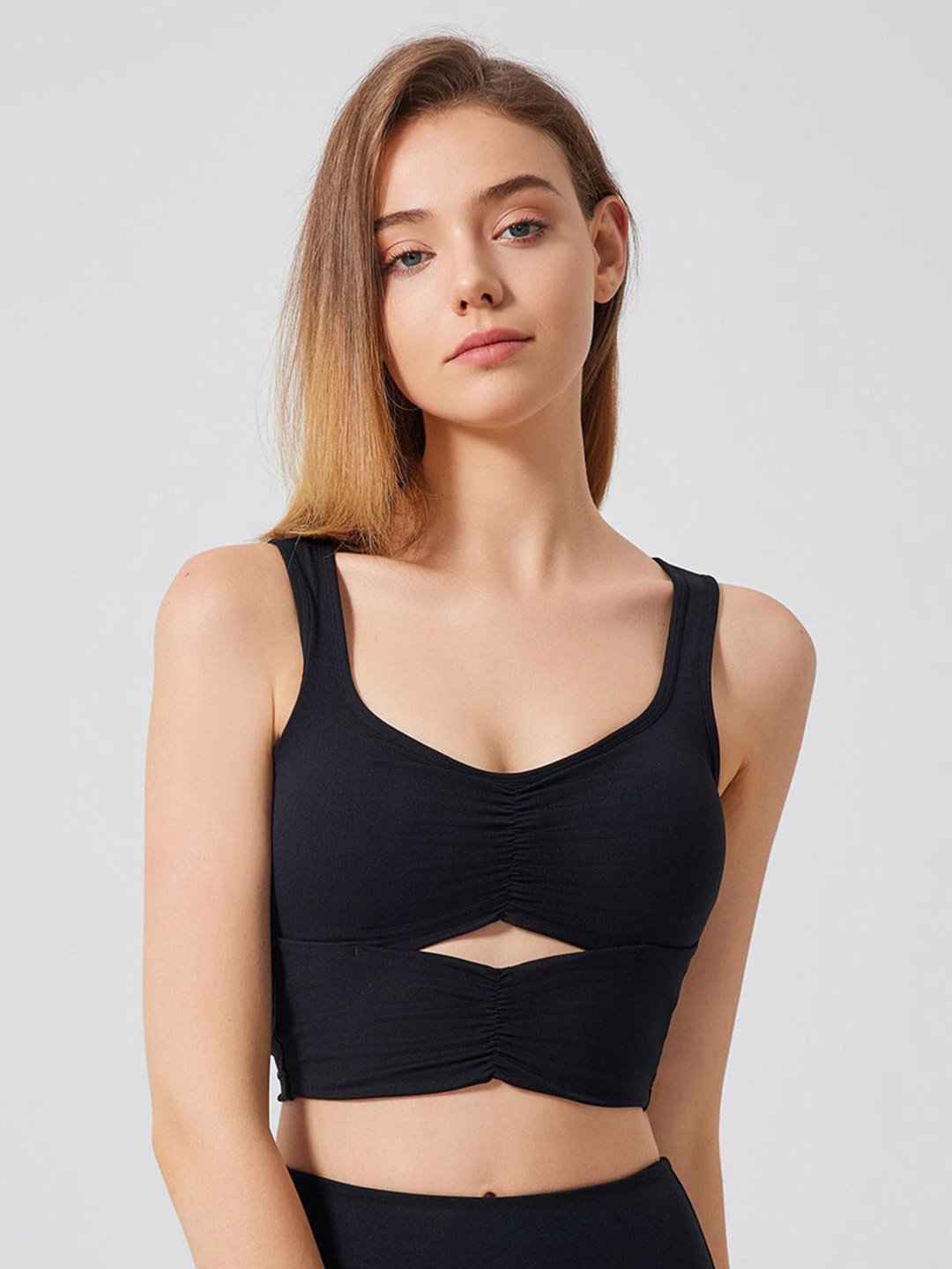 LULU & SKY Cut-out Sports Vest Crop Top